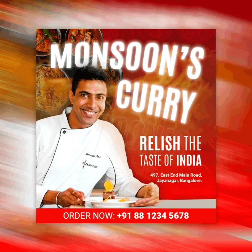 Monsoon Restaurant Advertisement